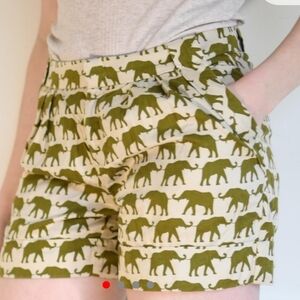 Anthropologie Cartonnier Finchley Elephant Print Short Size 0